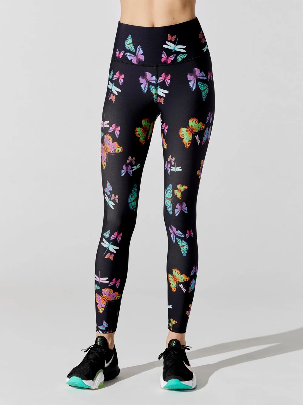 Terez Neon Butterflies Duo Knit 7/8 Leggings in Dragonfly and Butterflies
